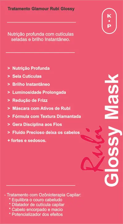 Arte original do tratamento Glamour Rubi Glossy