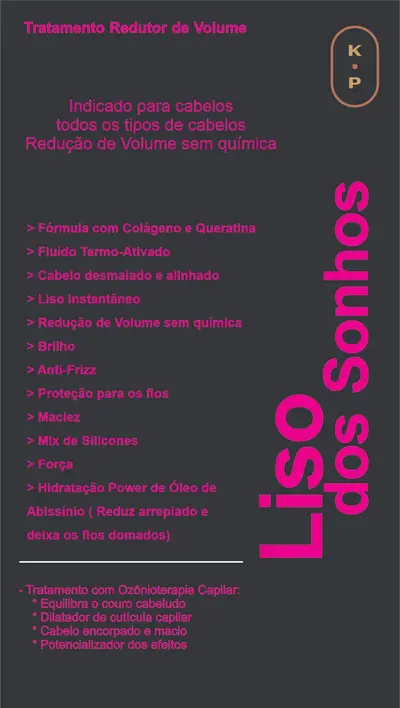 Arte original do tratamento Liso dos Sonhos